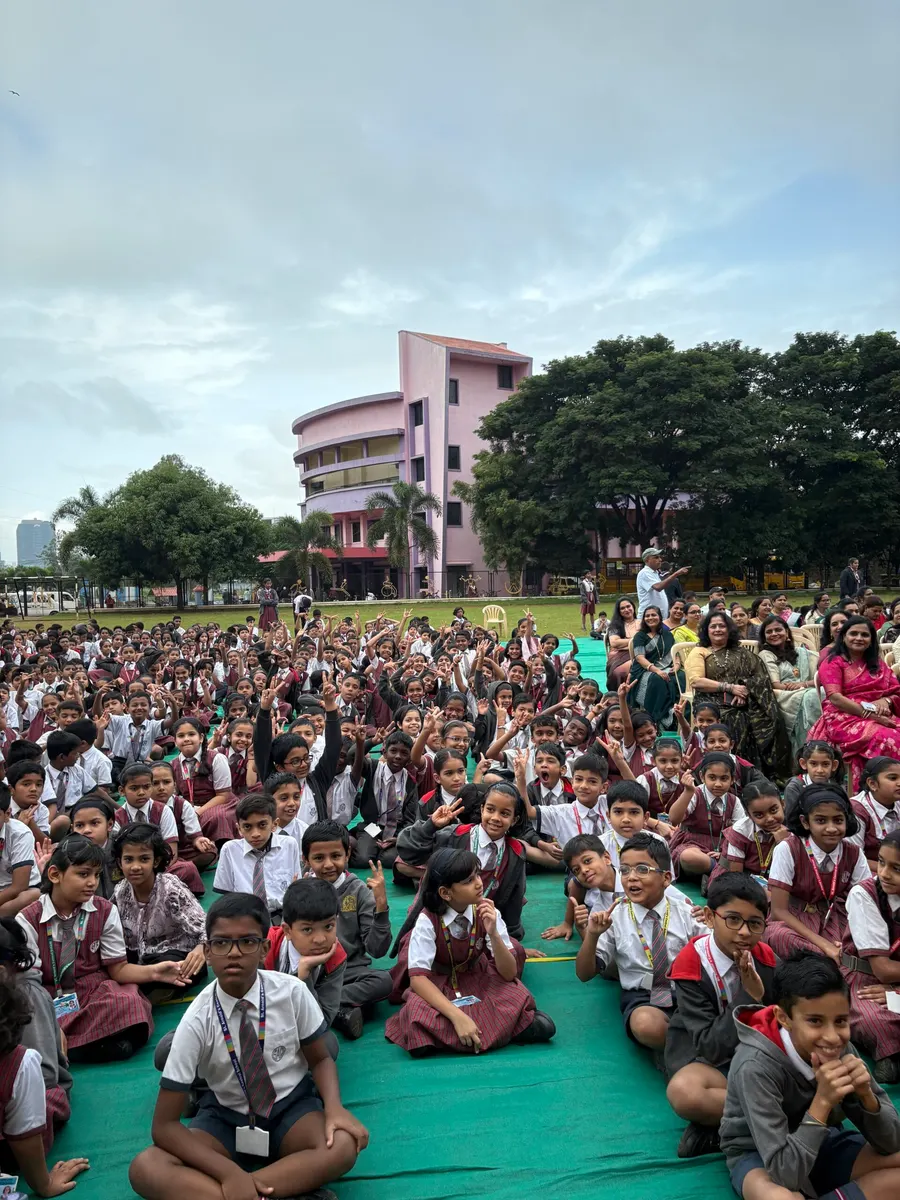 Children performing a Gandhi Jayanti play on stage
